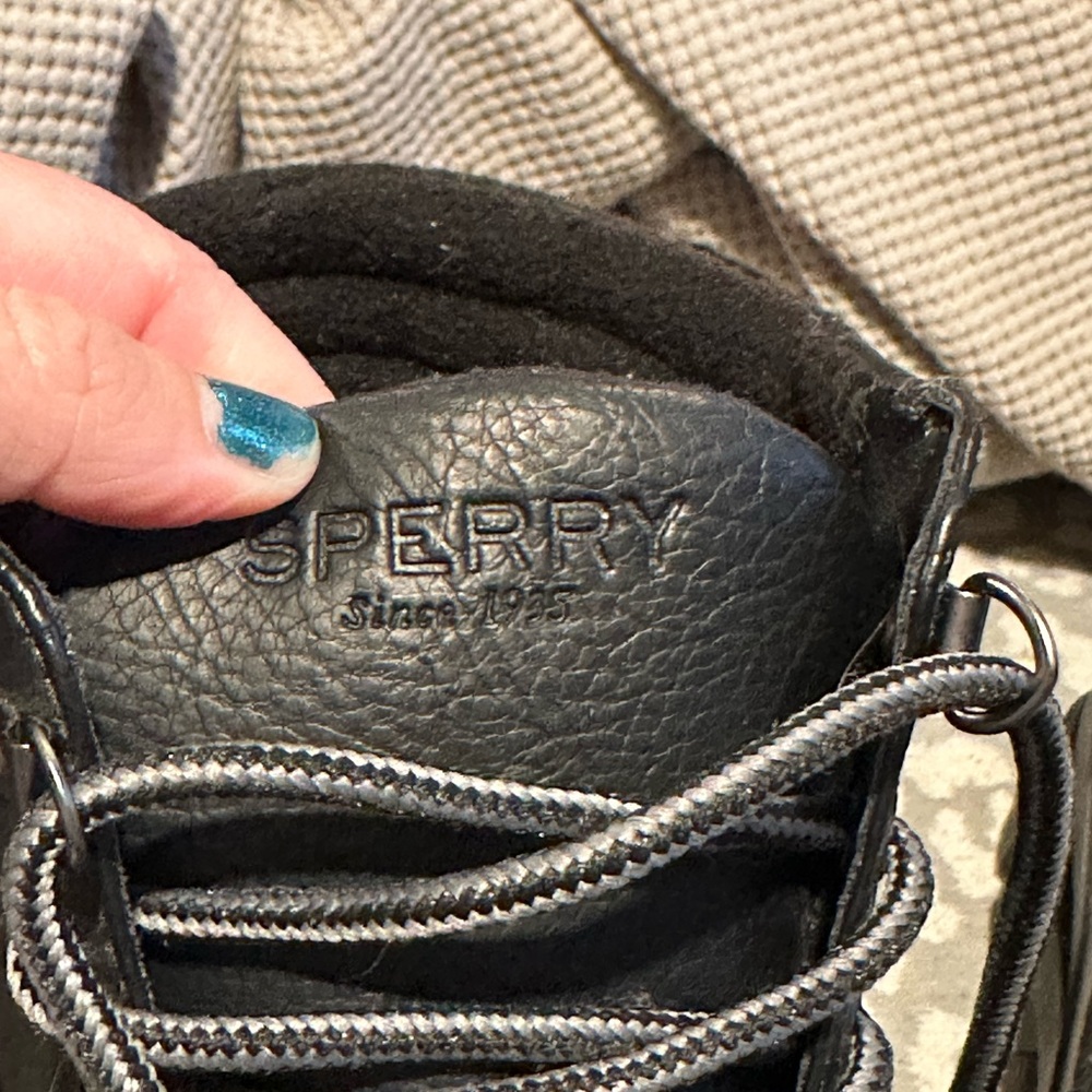 Sperry Black Waterproof Lace-Up Duck Boots - Picture 5 of 7